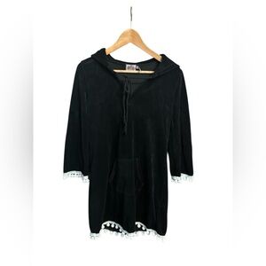 VTG Juicy Couture Swim Coverup Dress Women’s Small Terry Cloth Y2K Hooded